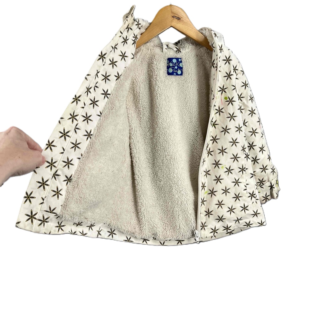 Kickee Pants‎ Raincoat Fleece Lined White Zipper Star Hooded Jacket Size 3T Play - Picture 3 of 7